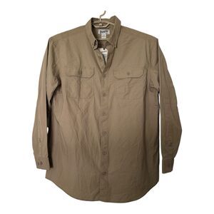 Duluth Mens Size L Tall Relaxed Fit Demo Crew Long Sleeve Work Shirt Button Down